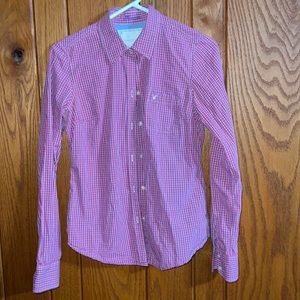 American Eagle Outfitters pink purple button down shirt size 6